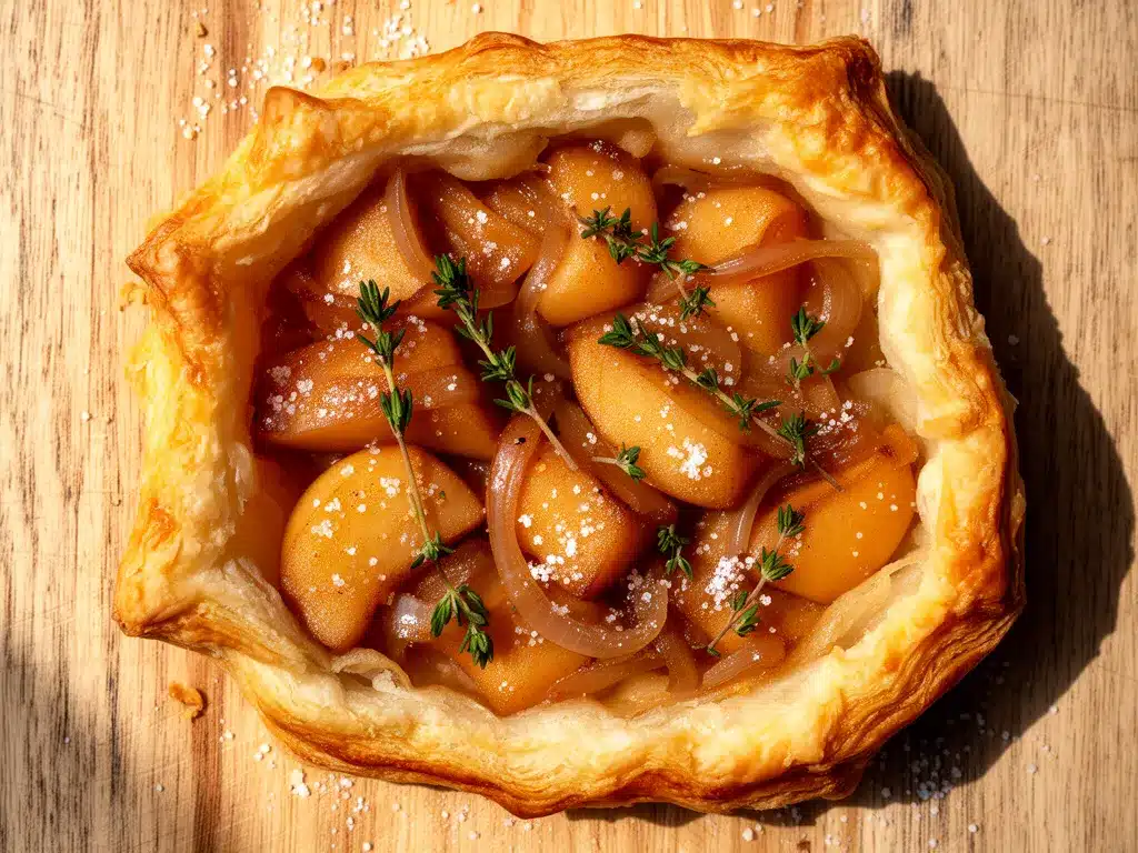 Erntedankfest Apfel-Zwiebel-Tarte: 5-Step Blätterteig Rezept 4 Apfel-Zwiebel-Tarte preparation steps