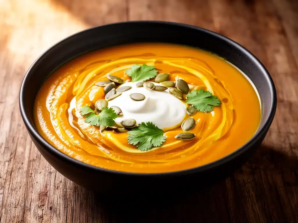 cremige Hokkaido-Kürbissuppe mit Curry - featured image