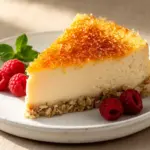cremiger laktosefreier Käsekuchen mit Mandelmilch - featured image