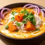 cremiges Kürbis-Curry mit Kokosmilch - featured image