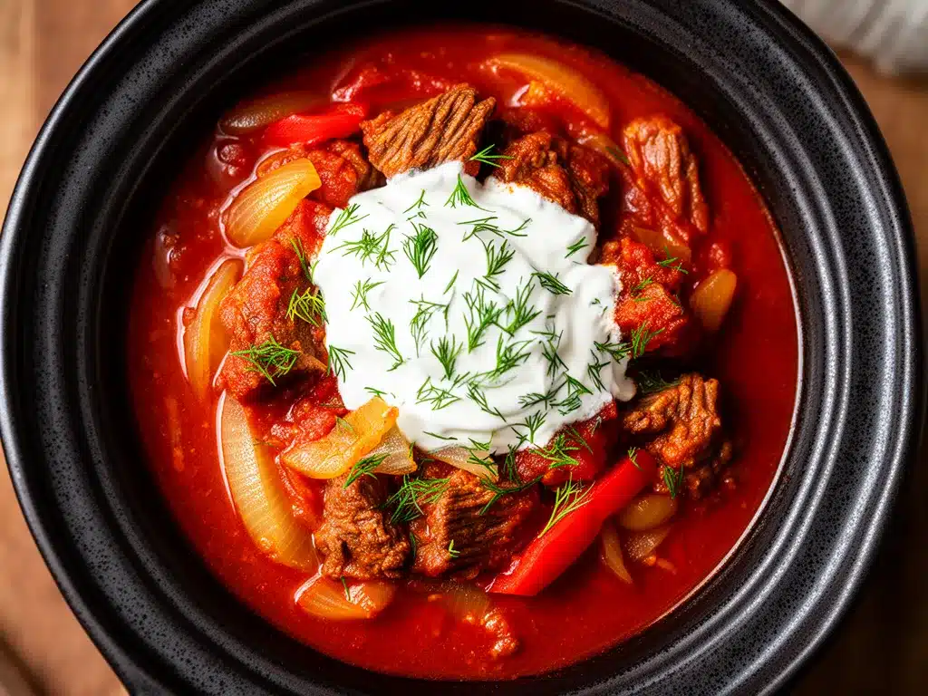 Cremiges Slow Cooker Rindergulasch: Das beste Rezept 4 Cremiges Slow Cooker Rindergulasch preparation steps