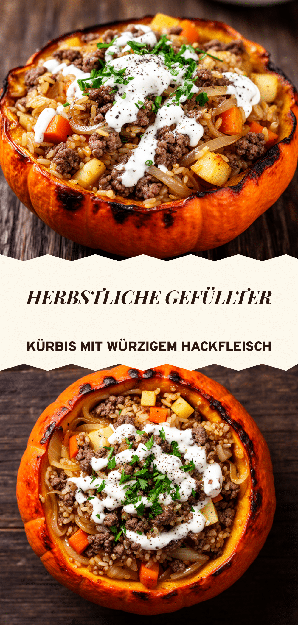 Erntedankfest Gefüllter Kürbis: 3-Ing. Rezept 5 Erntedankfest Gefüllter Kürbis recipe