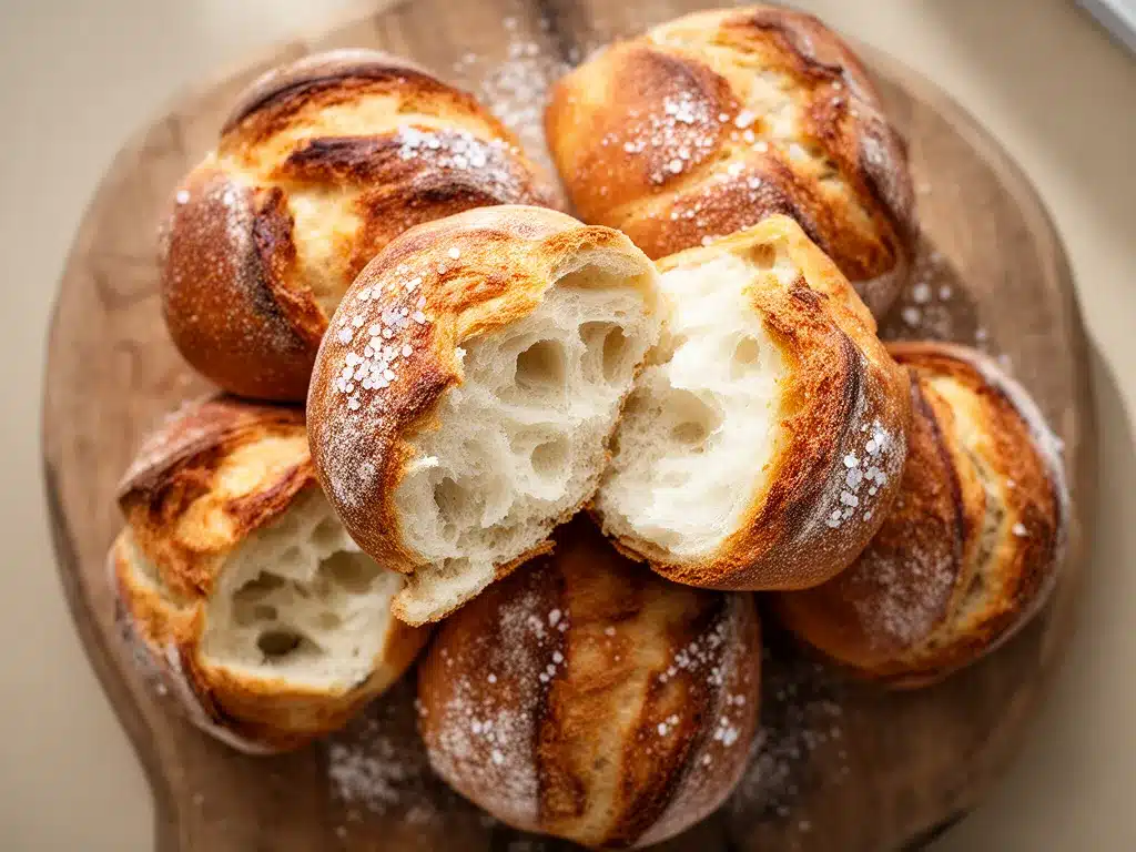 Hausgemachte Brötchen: Super-Einfache Bäckerei-Spezialität 4 hausgemachte Brötchen preparation steps