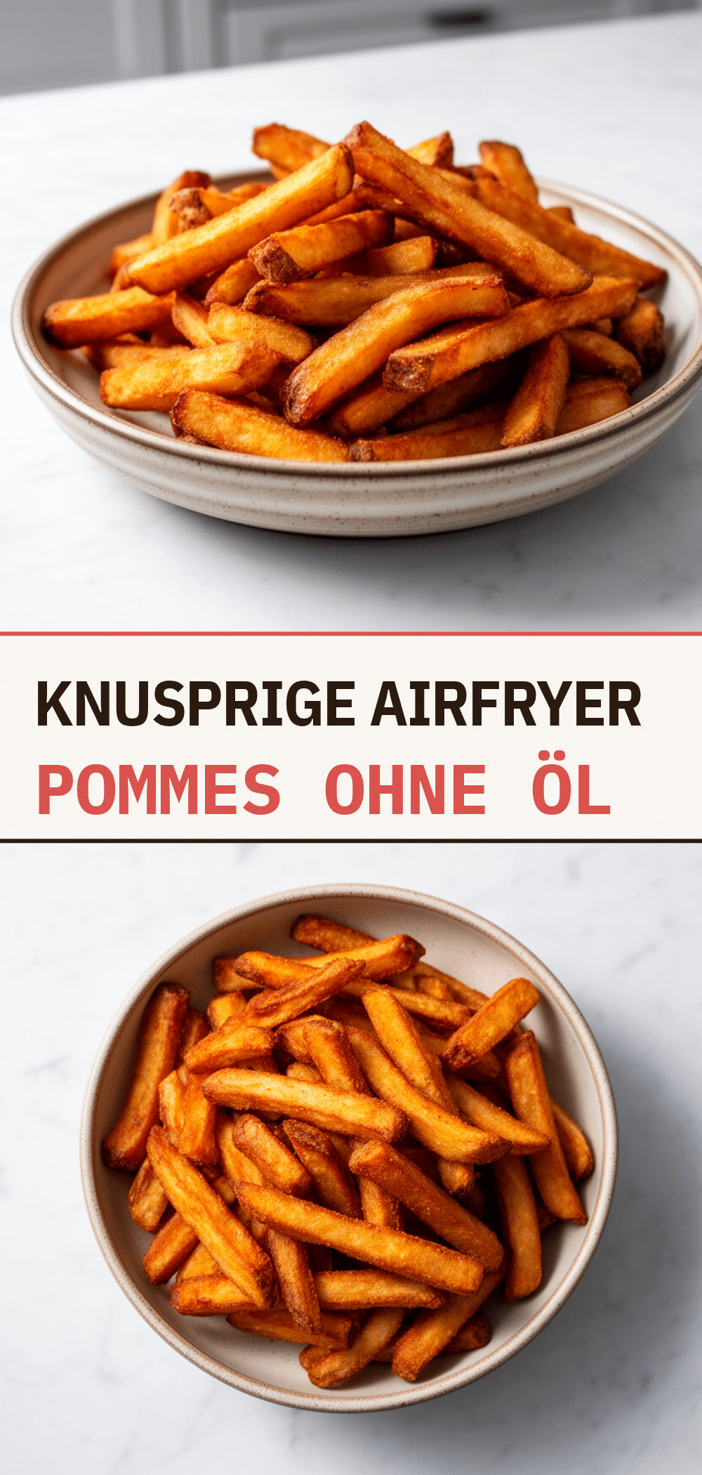 Knusprige Airfryer Pommes ohne Öl: 20 Min. Rezept 5 knusprige Airfryer Pommes ohne Öl recipe