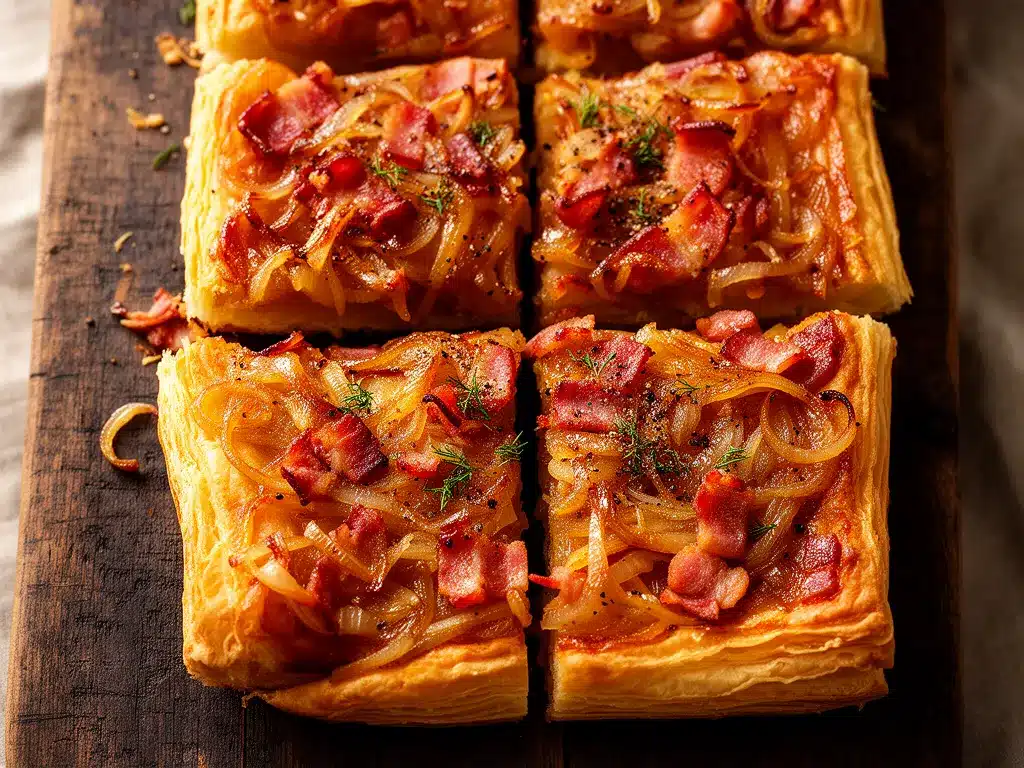 Knuspriger Zwiebelkuchen mit Speck: 5 einfache Herbst-Rezepte 4 Knuspriger Zwiebelkuchen mit Speck preparation steps