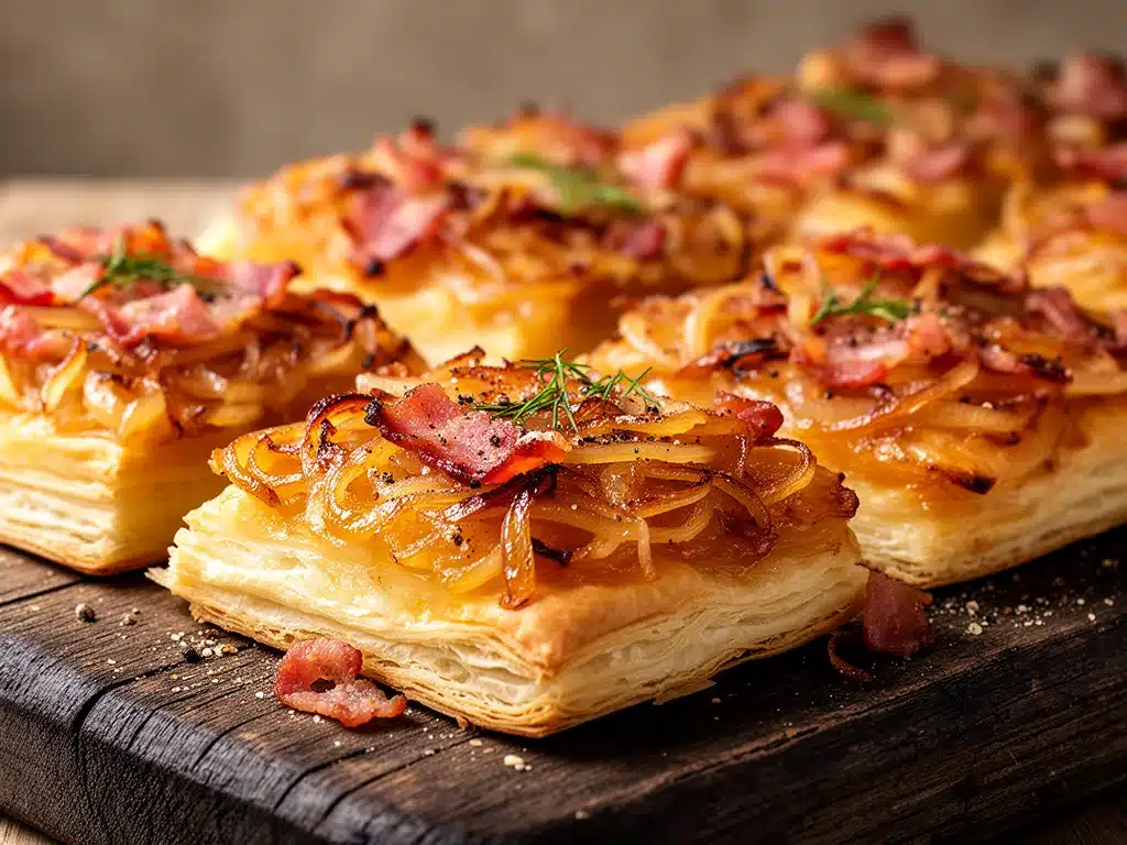 Knuspriger Zwiebelkuchen mit Speck - featured image