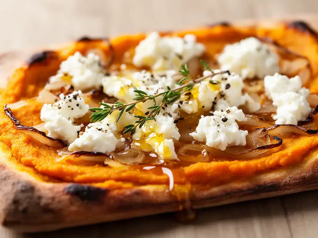 Kürbis-Flammkuchen mit Ziegenkäse - featured image