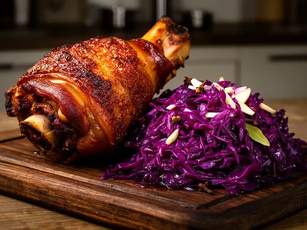 Oktoberfest Schweinshaxe mit Blaukraut - featured image