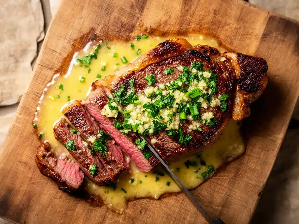 Steak mit Knoblauchbutter in 20 Min: So gelings einfaches Rezept 4 Steak mit Knoblauchbutter preparation steps