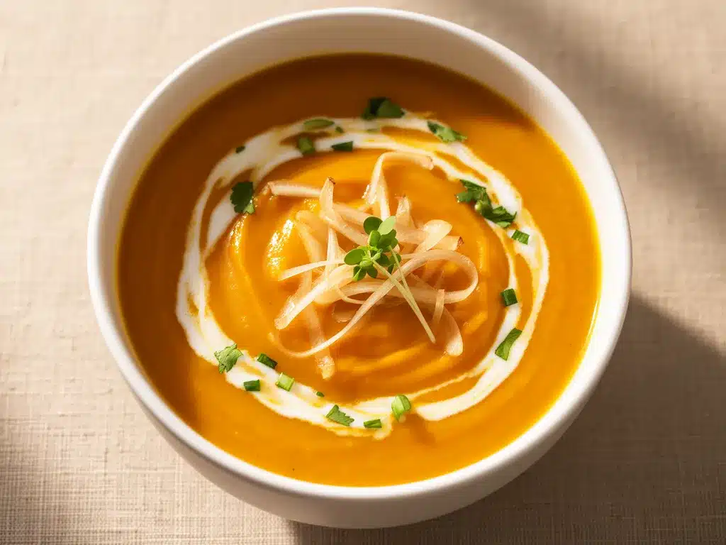 Vegane Kürbis-Kokos-Suppe: 15 Min. Rezept 4 veganen Kürbis-Kokos-Suppe mit Ingwer preparation steps