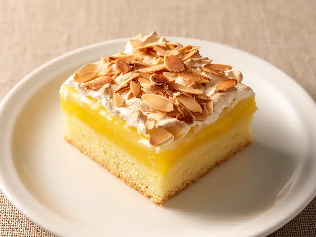 Zitronige Butterschnitte mit Mandeln: 5 Min. Rezept 4 Zitronige Butterschnitte mit Mandeln preparation steps