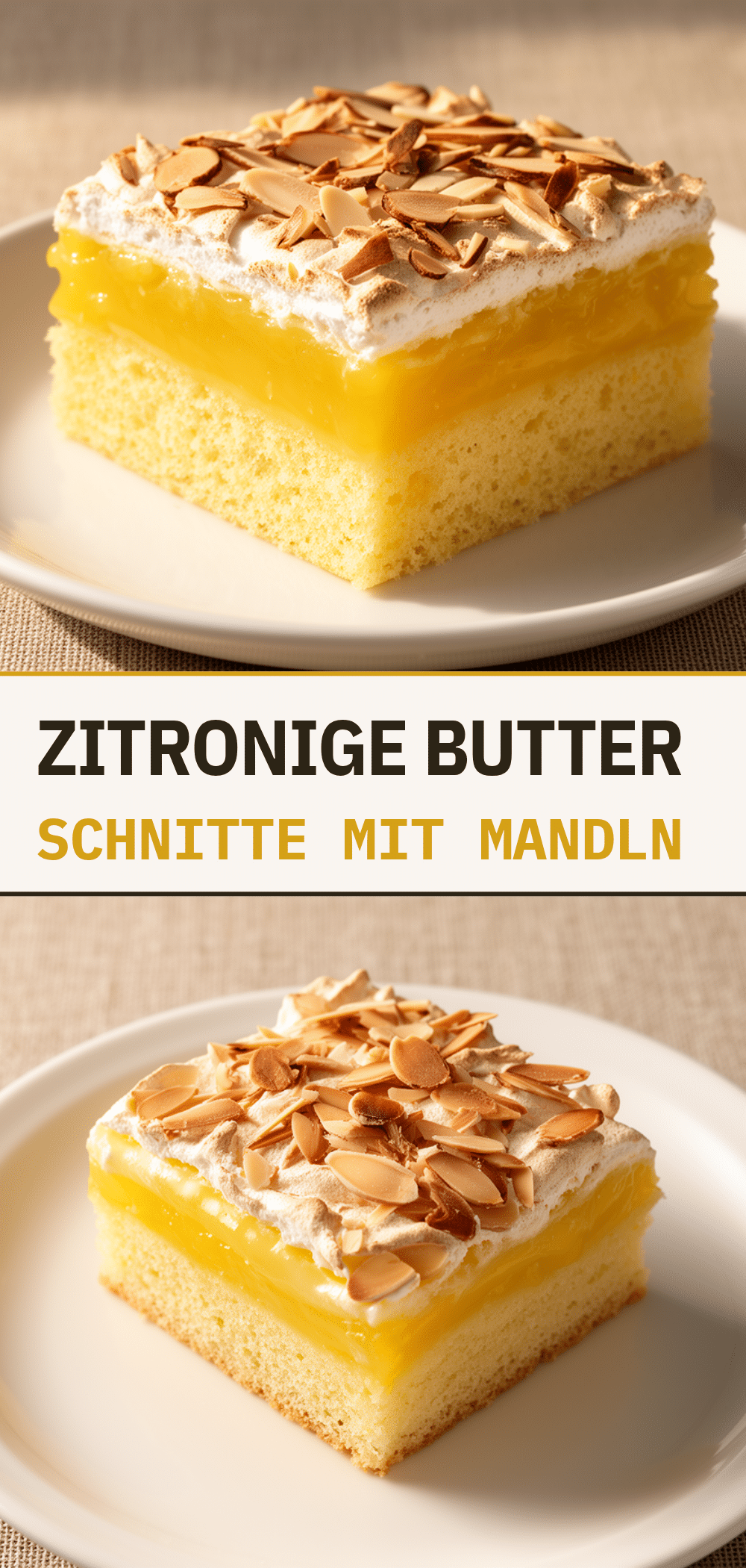 Zitronige Butterschnitte mit Mandeln: 5 Min. Rezept 5 Zitronige Butterschnitte mit Mandeln recipe