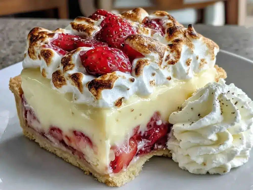 Cremige Erdbeer-Baiser Torte - featured image