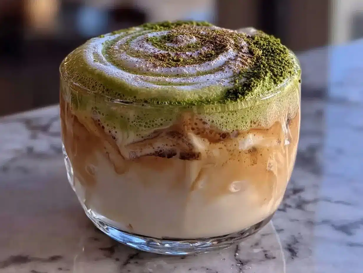Cremiger Mandel-Milch Matcha Latte: 5 Min. Rezept 4 Cremiger Mandel-Milch Matcha Latte preparation steps