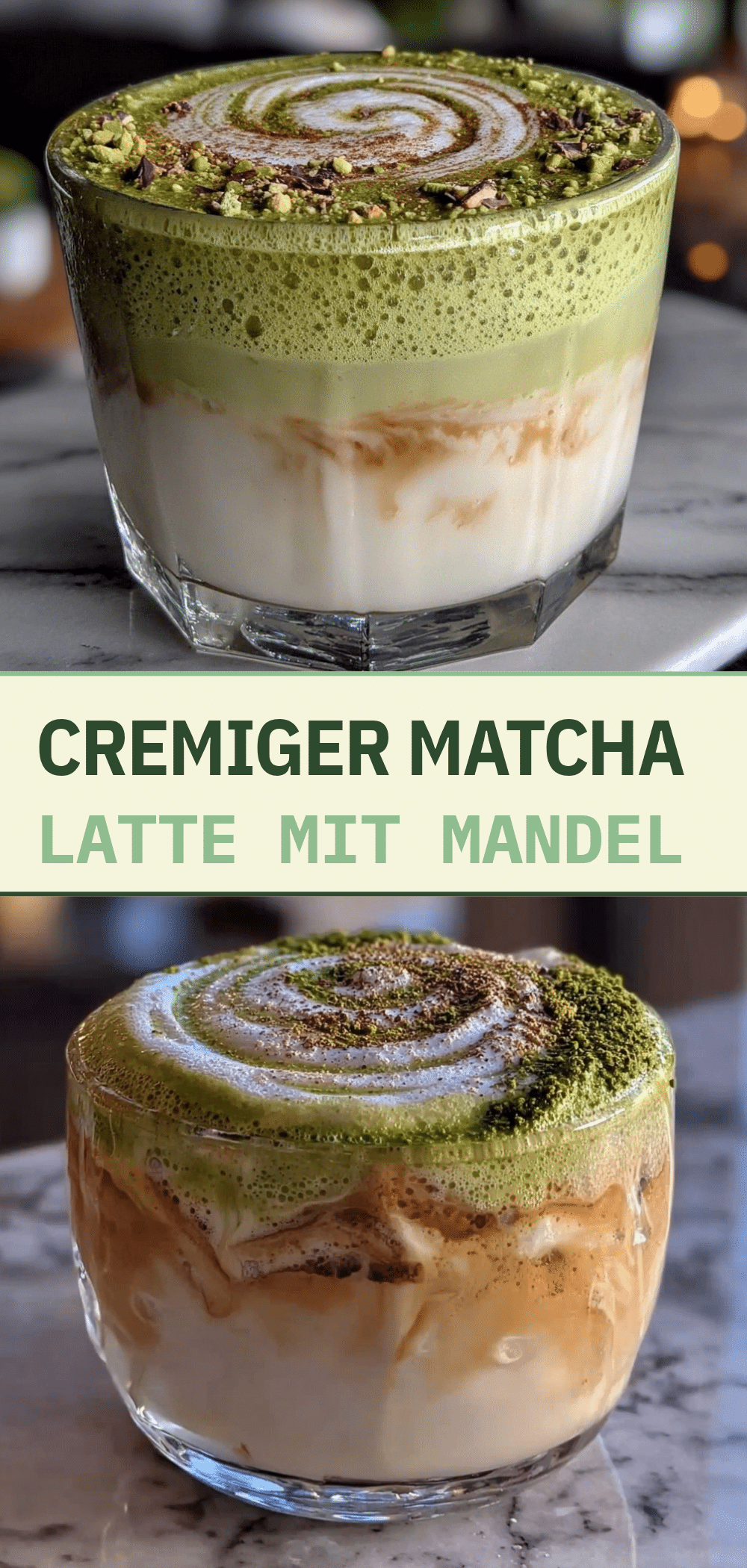 Cremiger Mandel-Milch Matcha Latte: 5 Min. Rezept 5 Cremiger Mandel-Milch Matcha Latte recipe