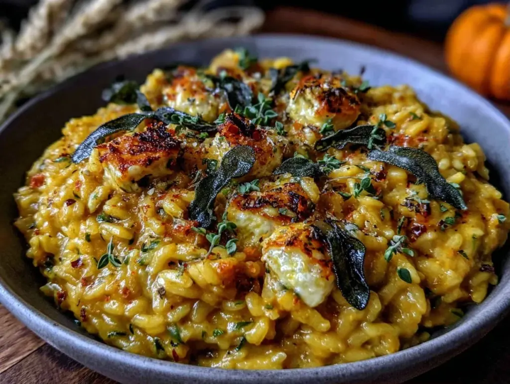 Cremiges Kürbisrisotto mit Salbei - featured image