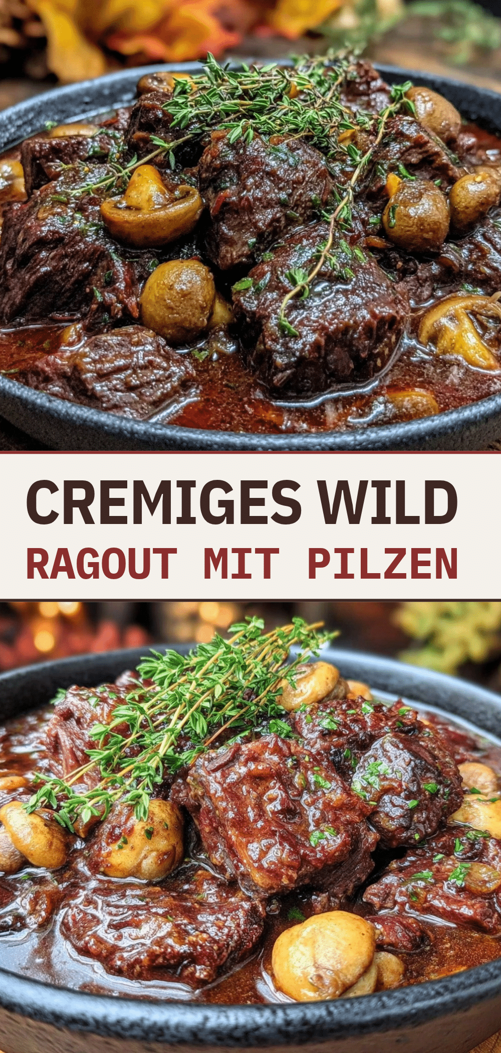 Cremiges Wildragout mit Pilzen: 5pm dinner 5 Cremiges Wildragout mit Pilzen recipe