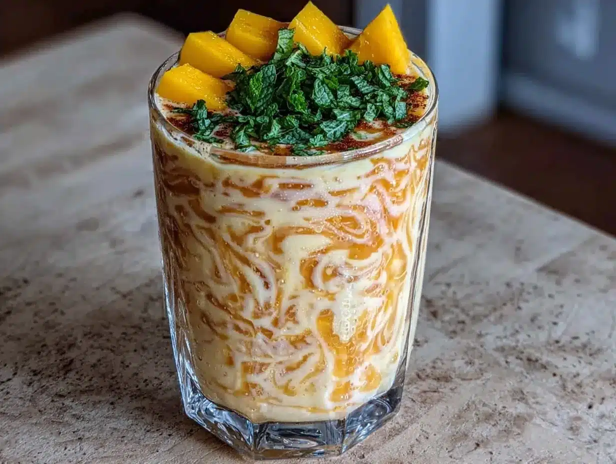 Einfacher Mango Lassi: Super einfaches Rezept 4 Einfacher Mango Lassi preparation steps