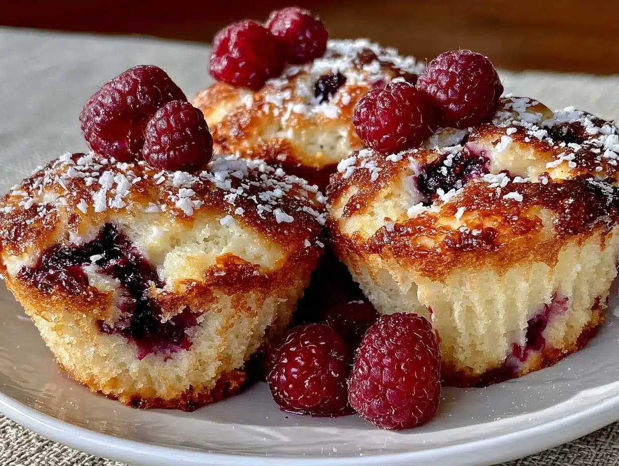 5-Pin Frischkäse-Muffins mit Himbeeren: 25 Min. Einfach 4 Frischkäse-Muffins mit Himbeeren preparation steps