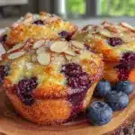 Low-Carb Blaubeer-Mandel Muffins - featured image