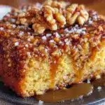 Omas Nusskuchen mit Karamellglasur - featured image