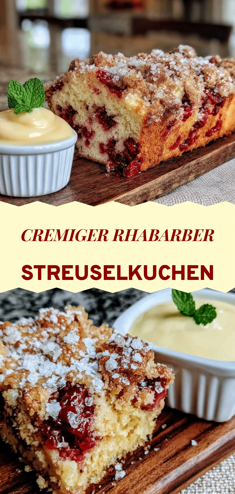 Cremiger Rhabarber-Streuselkuchen: 5pm Dinner Rettung 5 Rhabarberkuchen recipe
