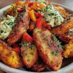 Knusprige Airfryer Kartoffelspalten mit Paprika - featured image