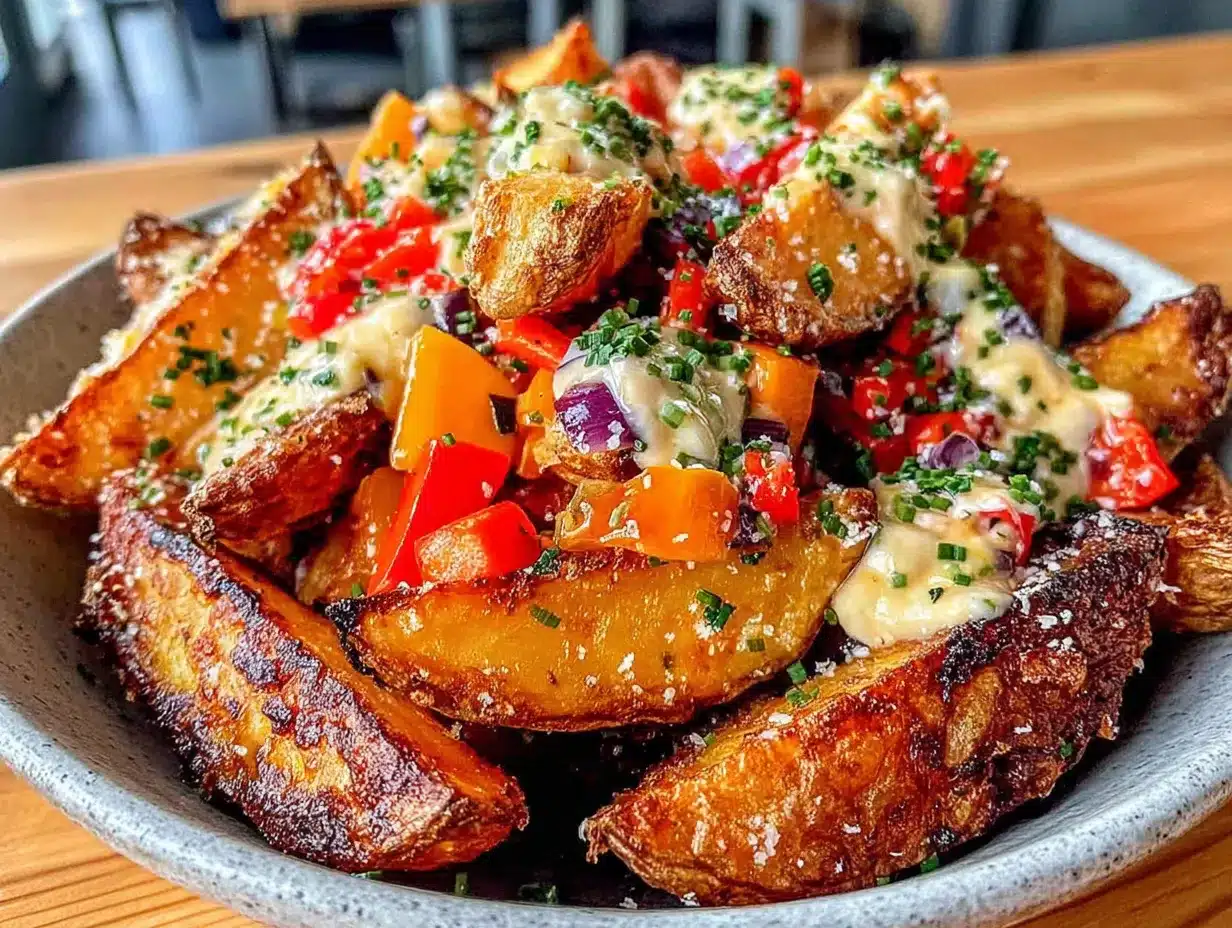 Knusprige Airfryer Kartoffelspalten: Der beste saisonale Airfryer-Rezept 4 Knusprige Airfryer Kartoffelspalten mit Paprika preparation steps