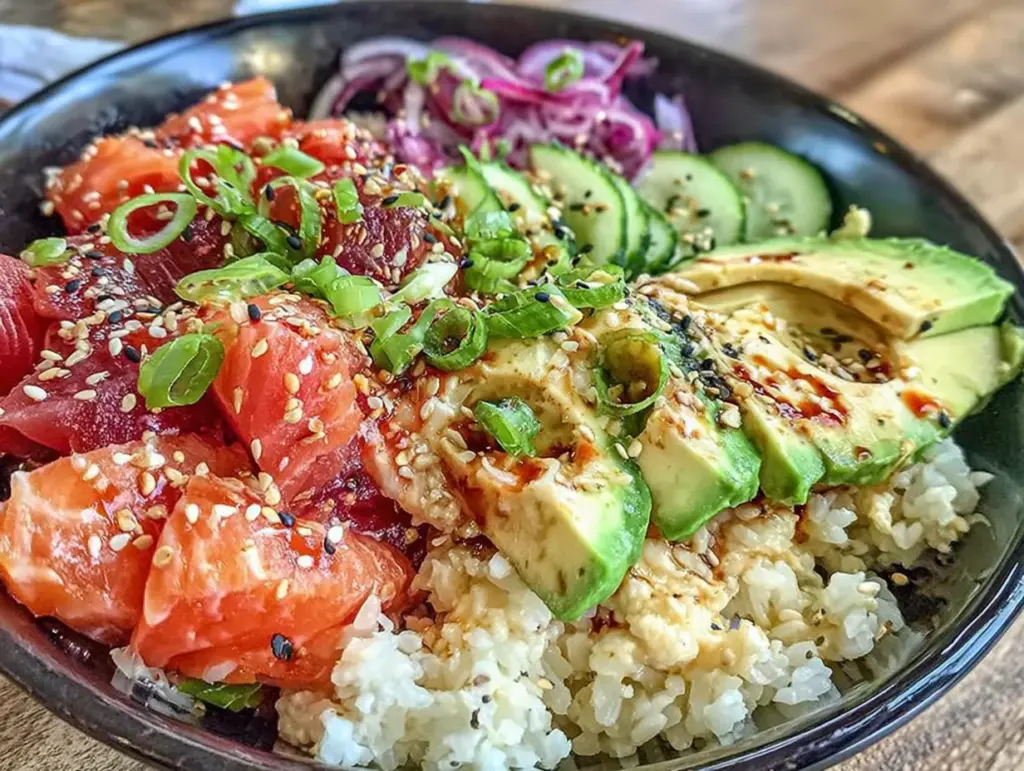 Startseite 6 Sushi Bowl mit Lachs - featured image